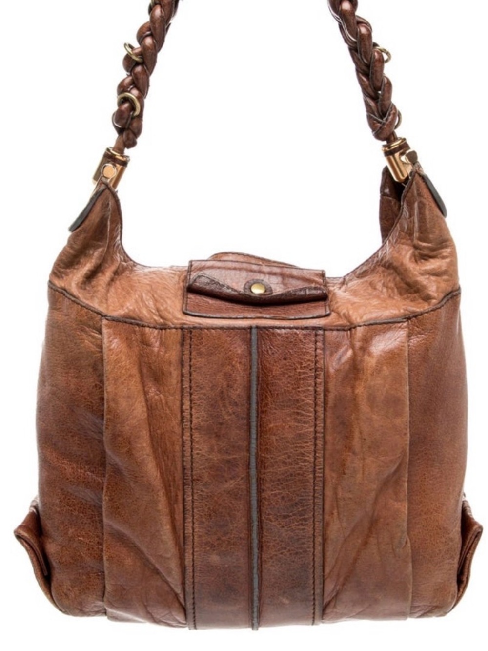 Authentic Chloe Heloise Brown Leather Hobo Tote Shoulder Bag